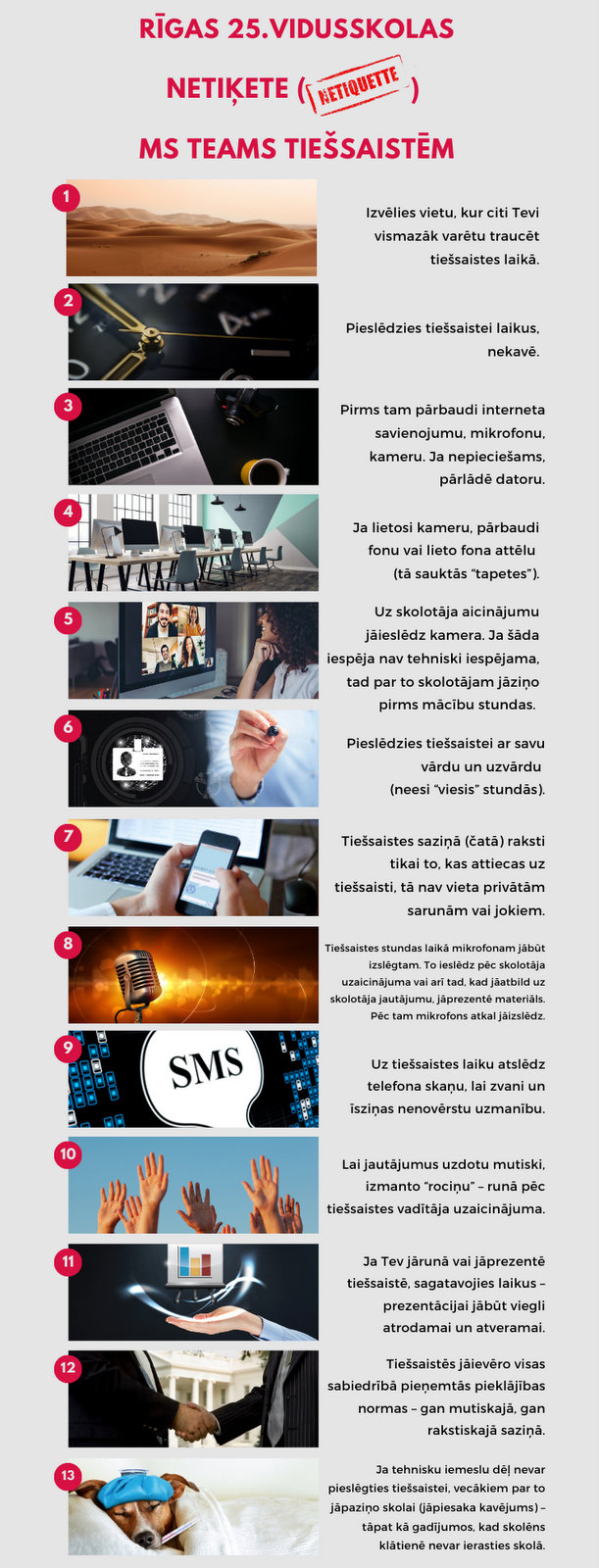 Rīgas 25.vidusskolas netiķete netiquette MS TEAMS tiešsaistēm 001