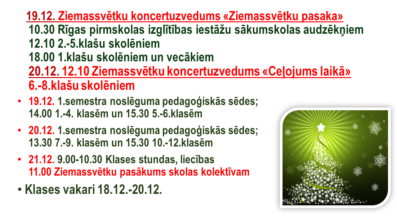 Planotie pasakumi decembri